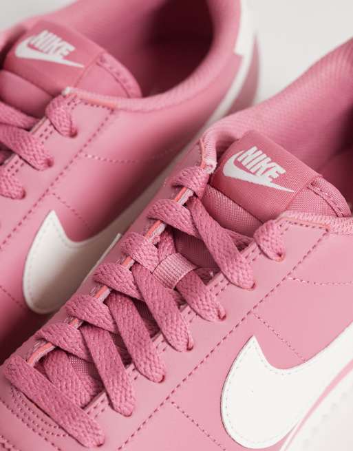 Nike Cortez leather sneakers in pink and white , 4 of 5