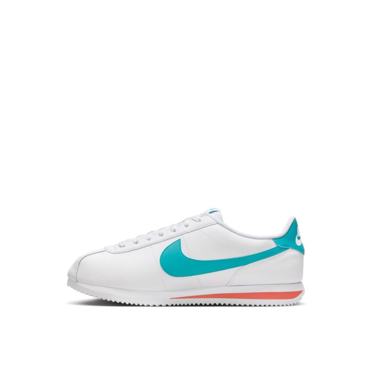 Nike Cortez leather sneakers in white and blue ASOS