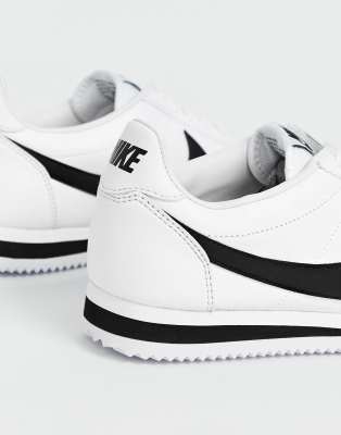 nike cortez white black swoosh