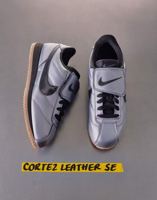 Nike cortez leather argent online