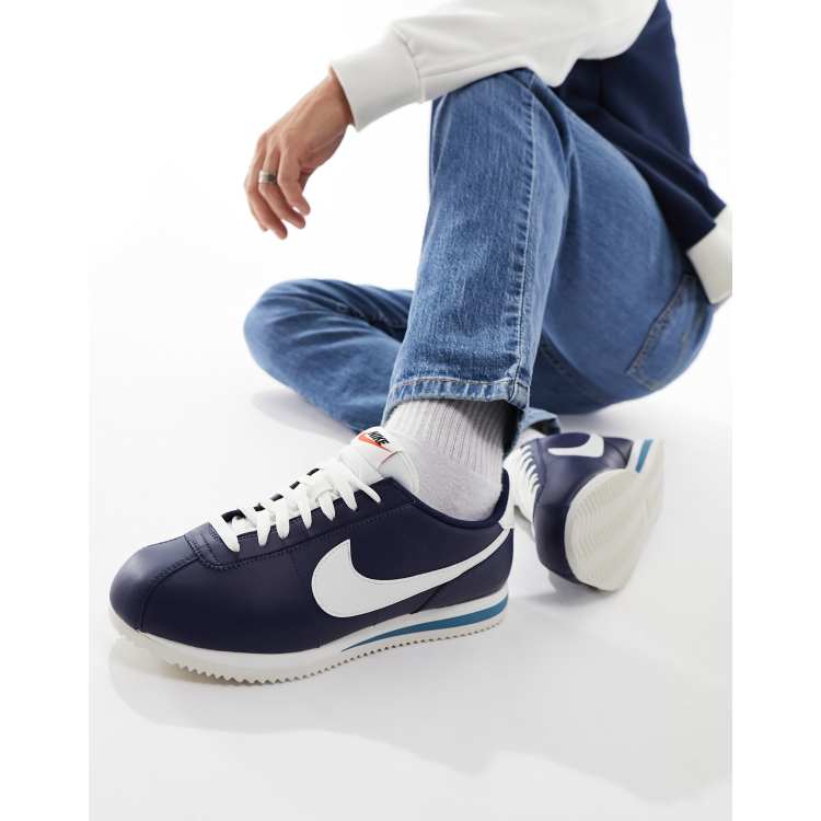 Nike cortez shop Leather Heren Blauw