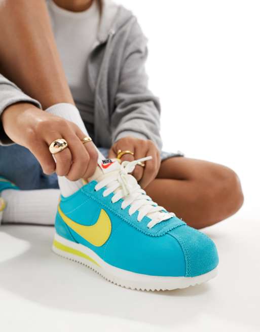 Nike Cortez leather unisex trainers blue