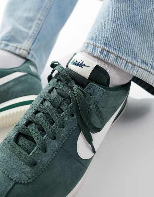 Nike Cortez men s suede trainers in dark green