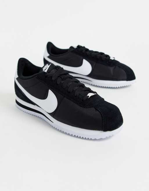 Nike Cortez Nylon (PS) Black/White Running Shoes Size 1Y 