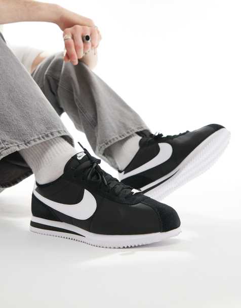 Nike Cortez nylon sneakers in black and white - view 1