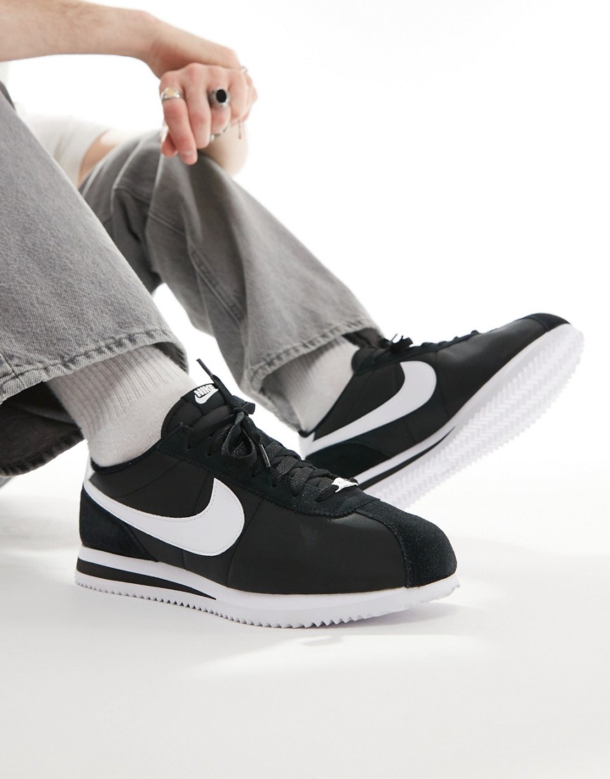 Cortez nylon sneakers in black and white
