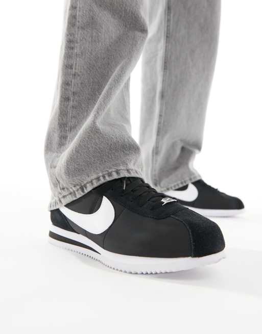 Nike Cortez nylon sneakers in black and white