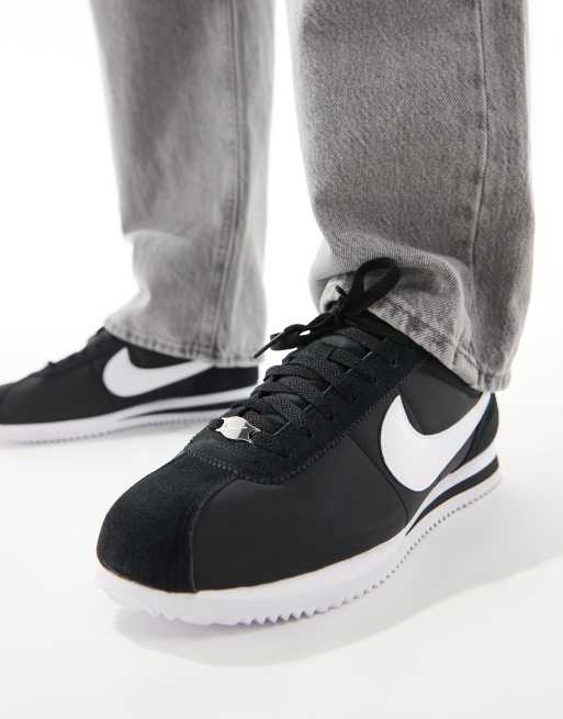 Nike Cortez nylon sneakers in black and white ASOS