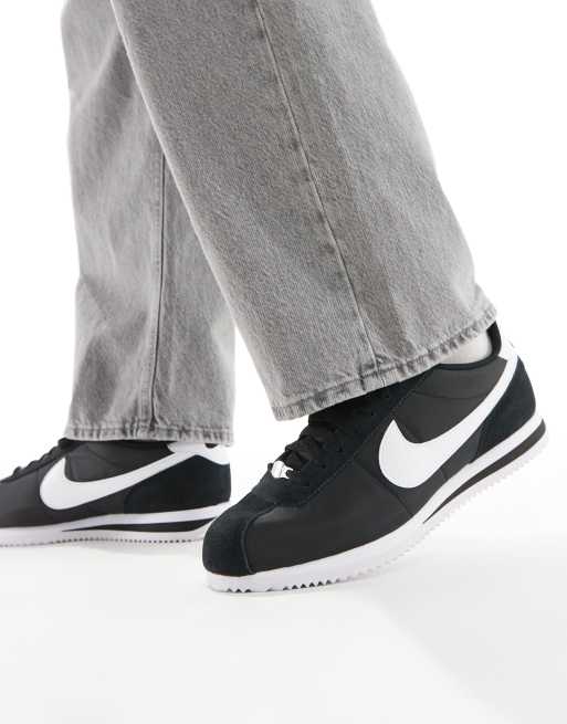 Nike Cortez nylon sneakers in black and white ASOS