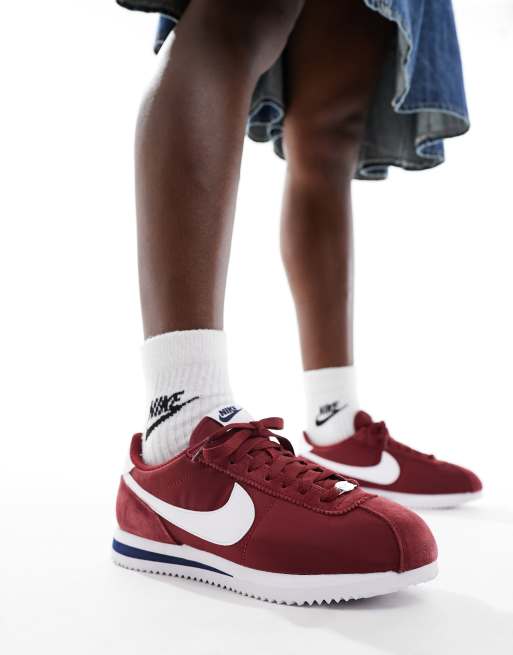 Nike Cortez nylon sneakers in burgundy ASOS