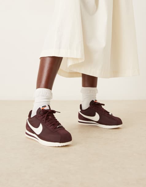 Nike Cortez nylon sneakers in burgundy - view 1