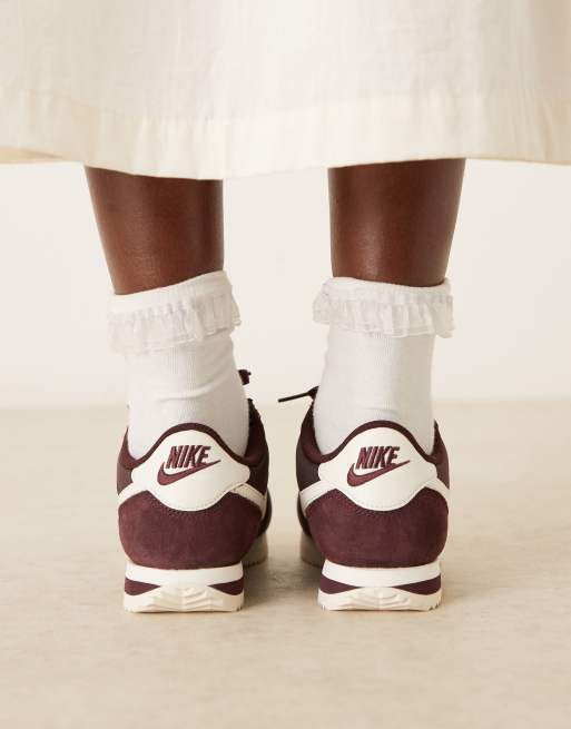 Nike Cortez nylon sneakers in burgundy, 5 of 5