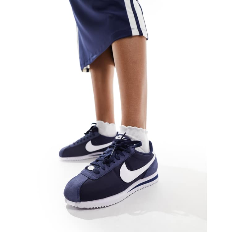 Nike cortez satin outlet nylon trainers in ivory