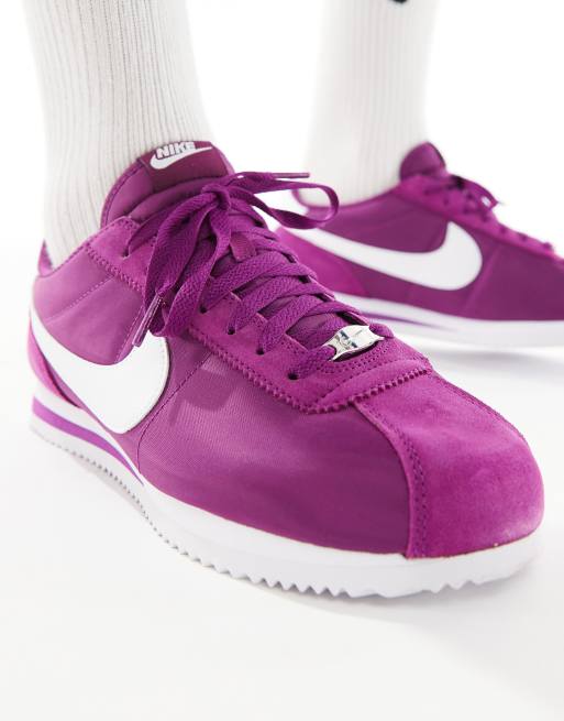 Nike Cortez nylon sneakers in purple and white ASOS