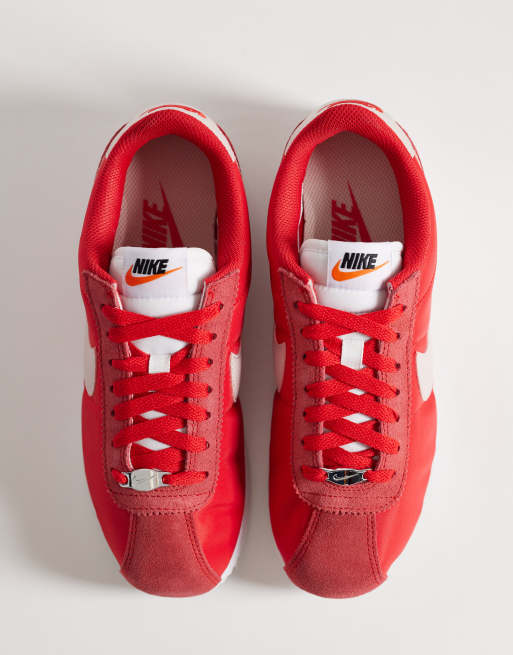 Nike Cortez nylon sneakers in red and pink, 2 of 5