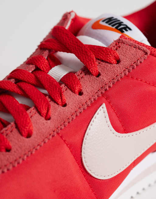 Nike Cortez nylon sneakers in red and pink, 3 of 5