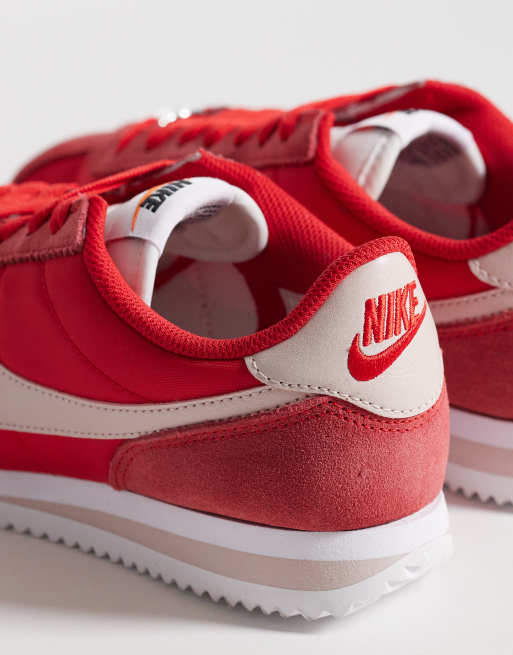 Nike Cortez nylon sneakers in red and pink, 5 of 5