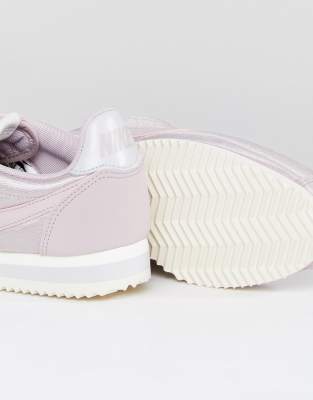 nike cortez trainers in pink nylon