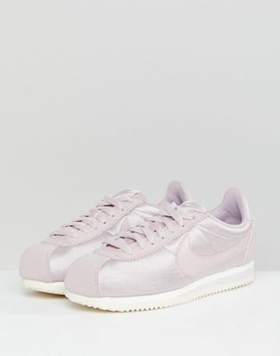 nike cortez trainers in pink nylon