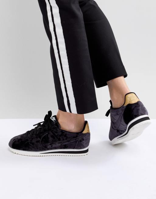 Nike - Cortez - Sneakers i sort velour