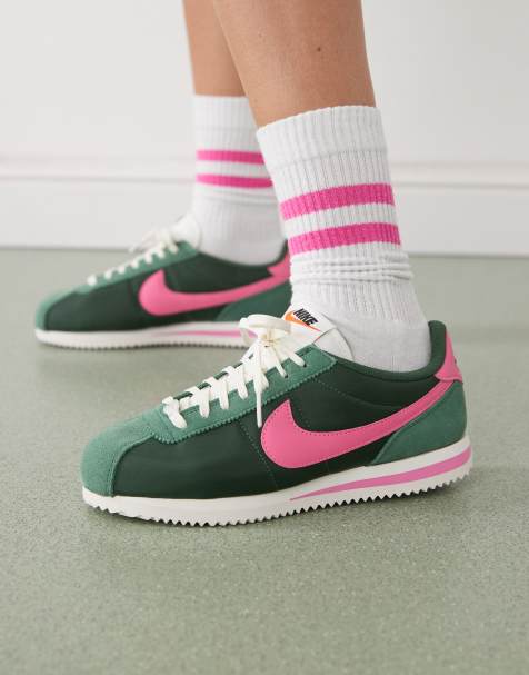 Nike Cortez sneakers in green and pink - view 1