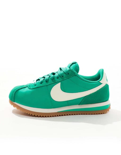 Nike Cortez sneakers in green and white