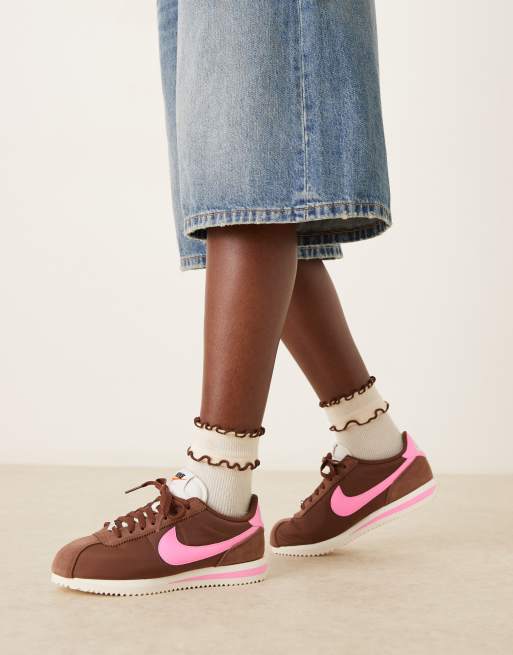 Nike - Cortez - Sneakers in nylon color marrone e rosa