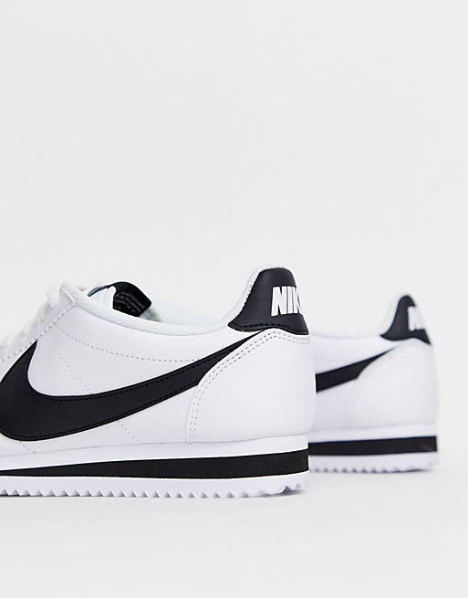 Nike - Cortez - Sneakers in pelle classiche bianche e nere | ASOS رسم خريطة