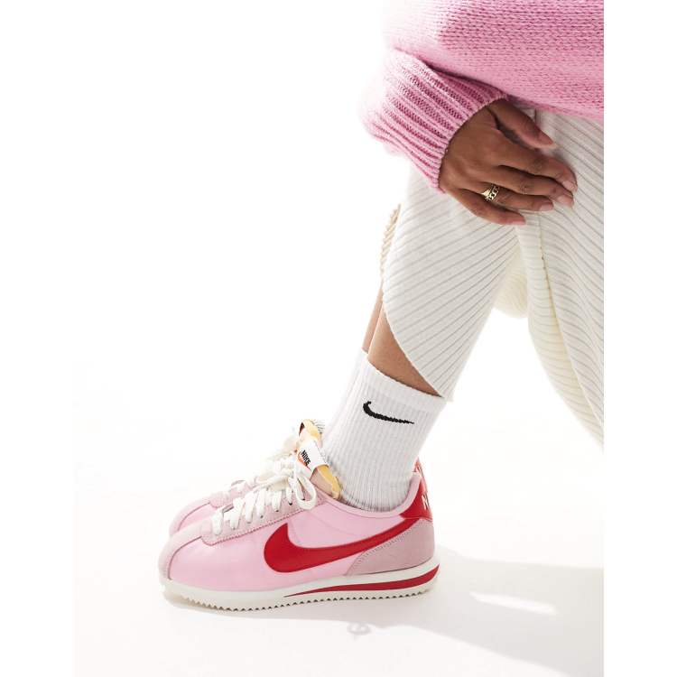 Nike Cortez sneakers in pink and red ASOS