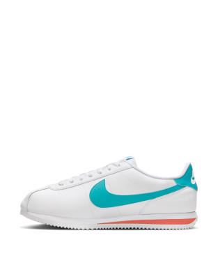 Nike Cortez Sneakers In White And Blue In White