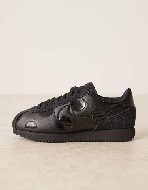 Nike - Cortez - Sorte sneakers med polkaprikker