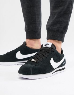 Nike Cortez Suede Sneakers In Black 902803-003