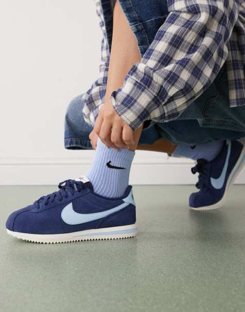Nike Cortez suede sneakers in blue - view 1