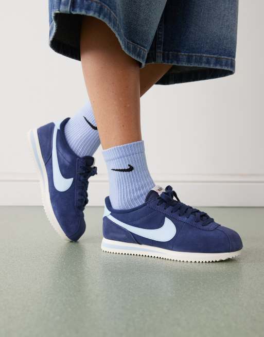 Nike Cortez suede sneakers in blue