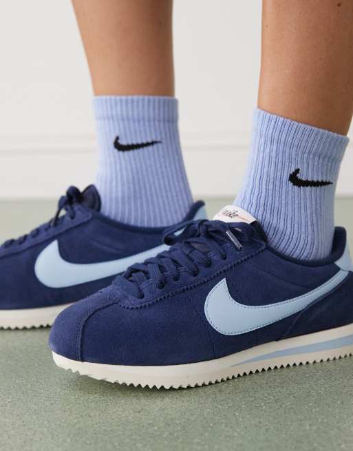 Nike Cortez suede sneakers in blue, 5 of 5