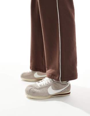 Nike Cortez Suede Sneakers In Gray And White In Gray