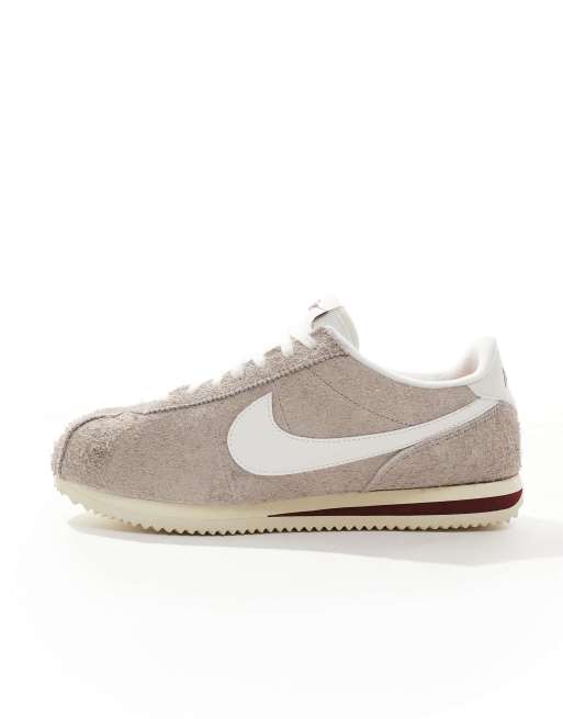 Nike Cortez suede sneakers in gray and white