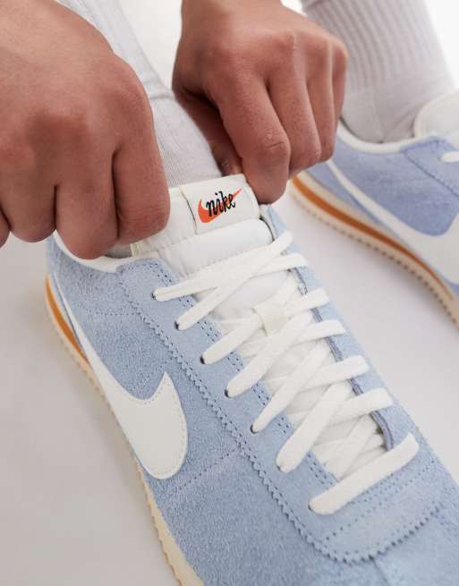 Nike Cortez suede sneakers in light blue and white ASOS