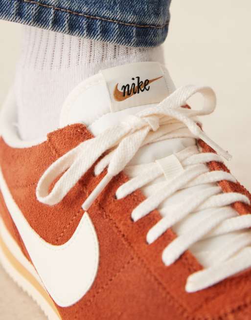 Nike Cortez suede sneakers in orange and white ASOS