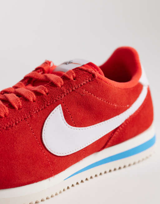 Nike Cortez suede sneakers in red, 3 of 5