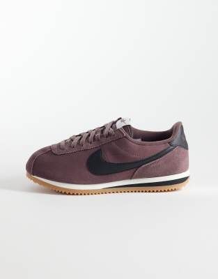 Nike Cortez suede trainers in burgundy