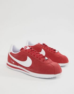 nike cortez red suede