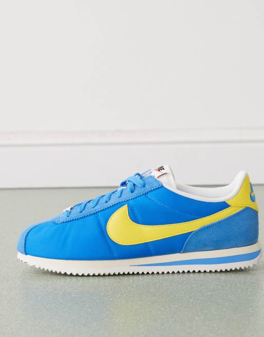 Nike Cortez Textile sneakers in blue and yellow