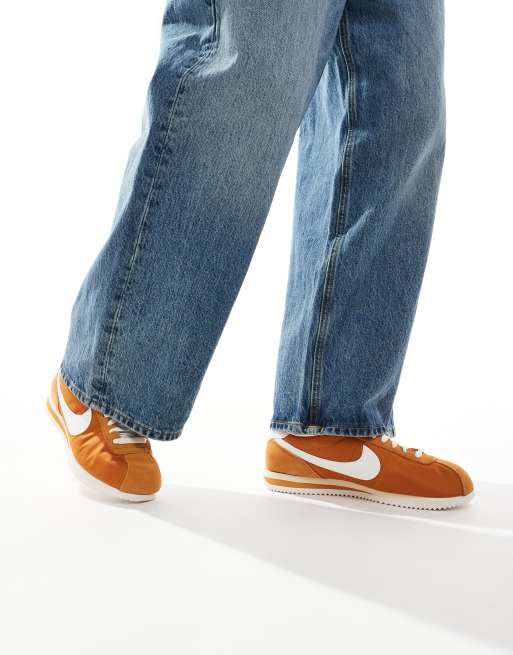 Nike Cortez textile sneakers in light brown and white