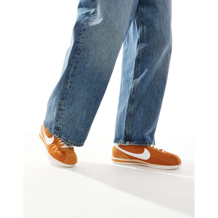 Nike Cortez textile sneakers in light brown and white | ASOS