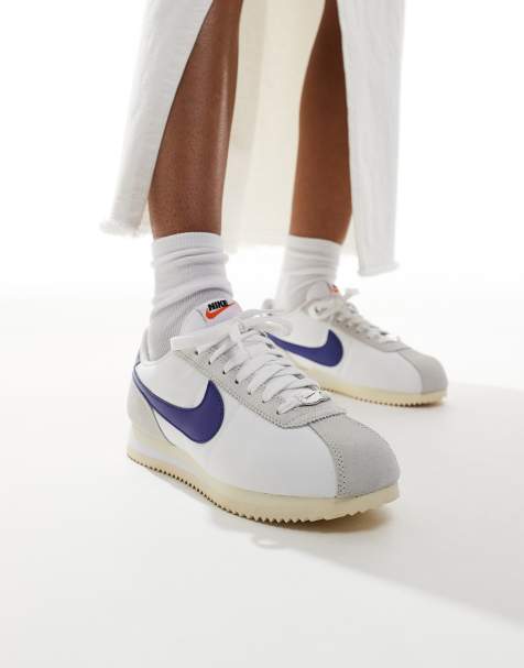 Nike Cortez Textile sneakers in white and blue - view 1