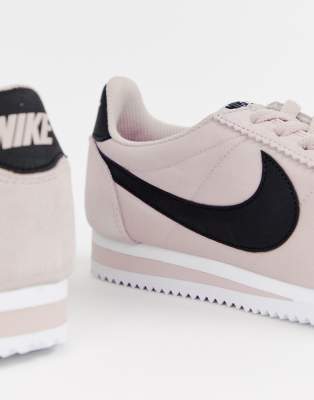 nike cortez trainers in pink nylon 