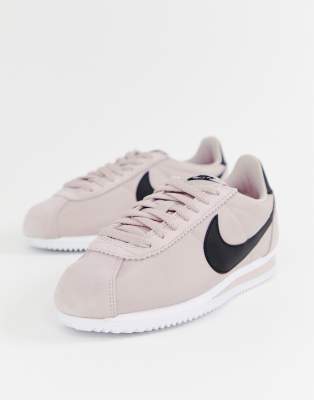 nike cortez trainers in pink nylon