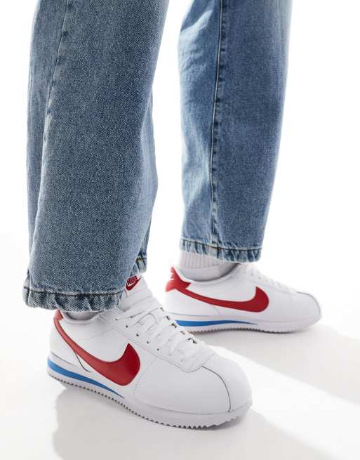 Nike Cortez trainers in white and varsity red ASOS