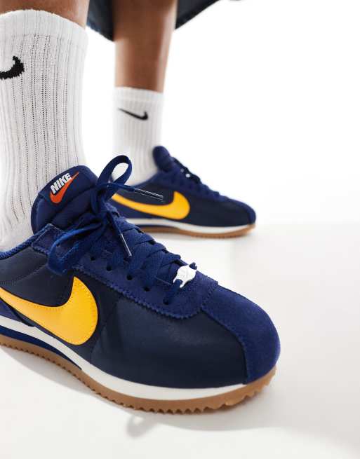 Nike – Cortez TXT – Granatowo-żółte buty sportowe, 4 z 5